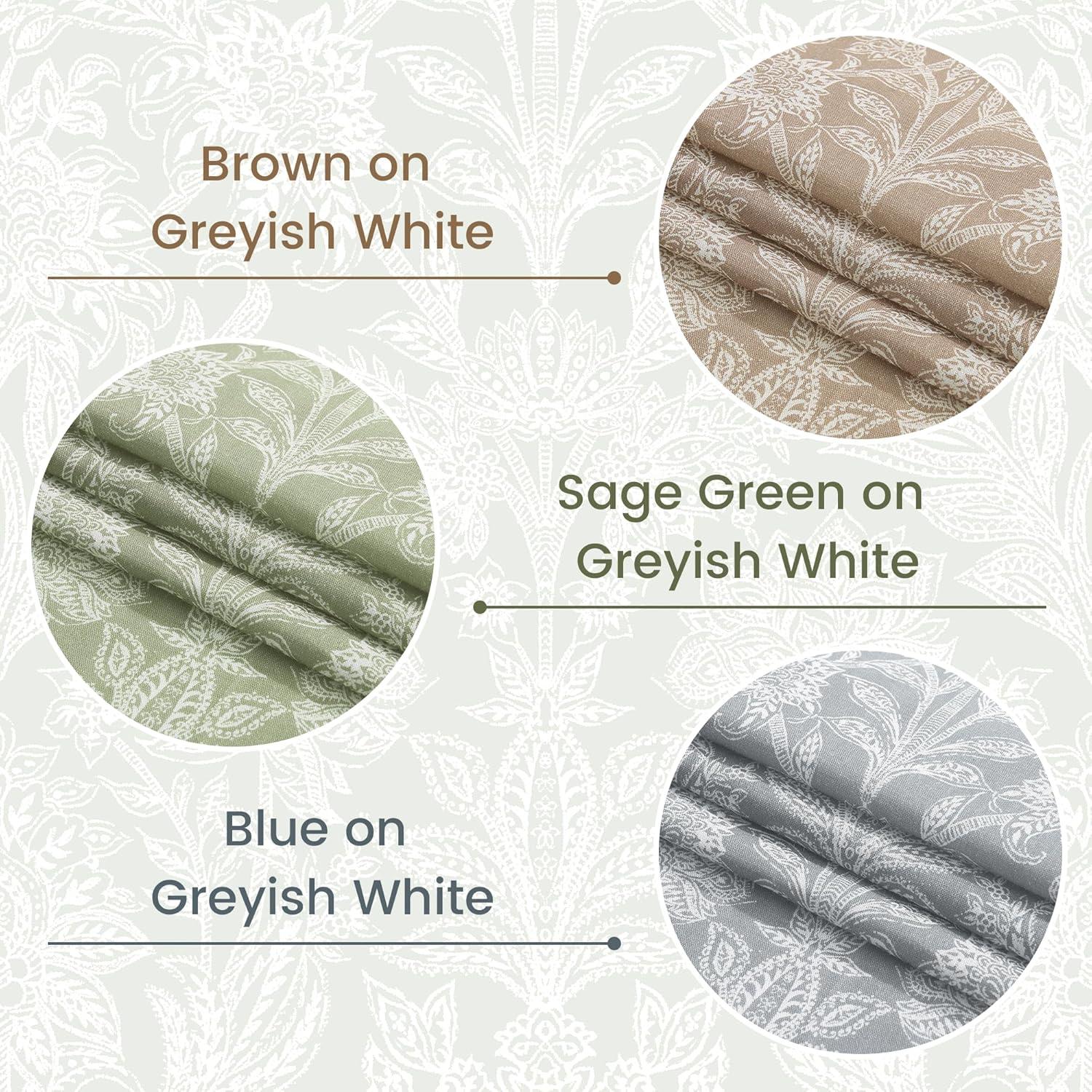 imageNICETOWN Linen Plaid Curtains 96 inches Long Grid Pattern Light Filtering Privacy Shade for Living Room Bedroom Farmhouse Rod Pocket Back Tab Semi Sheer Curtains 1 Pair Linen 52W x 96LSage Green on Greyish White