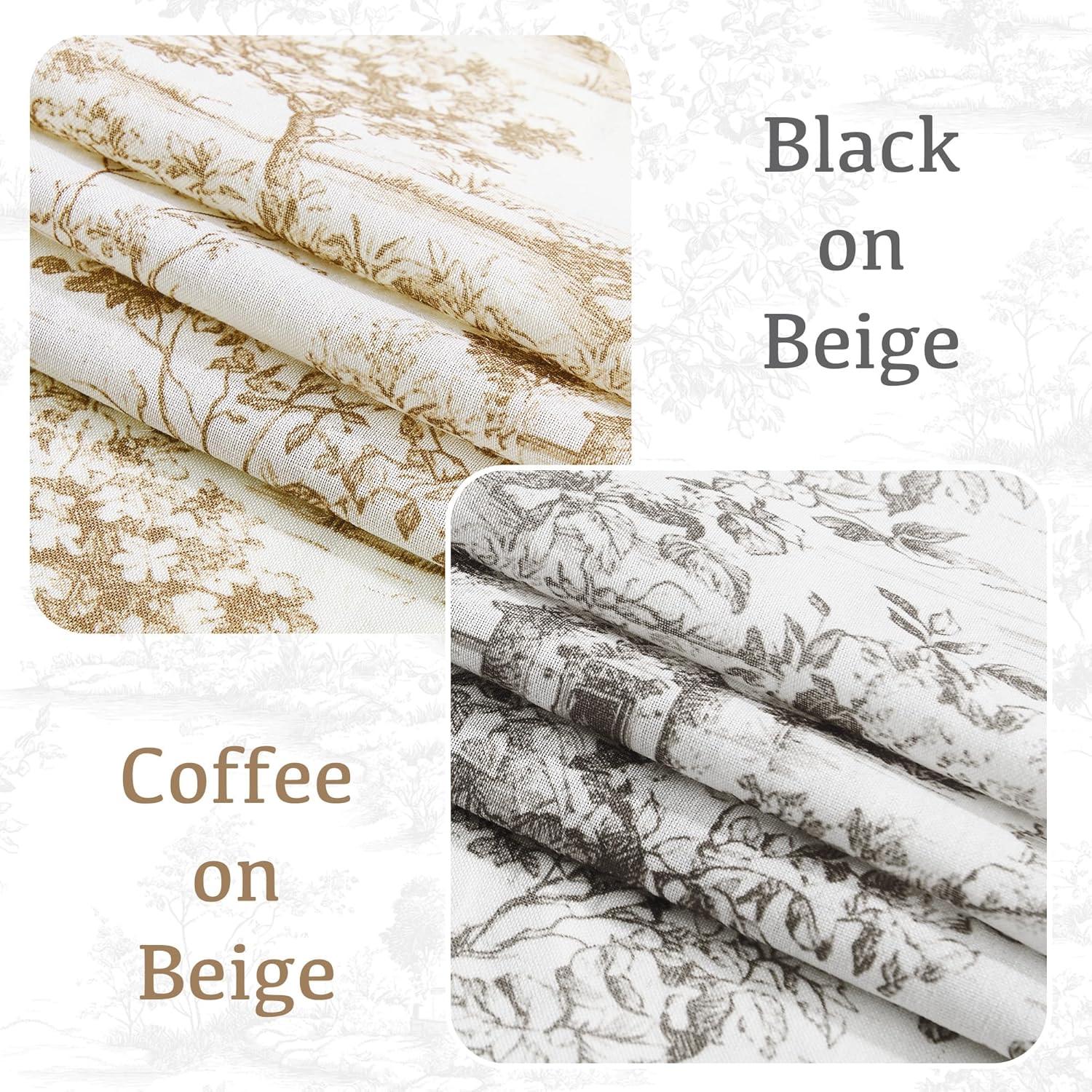 imageNICETOWN Linen Plaid Curtains 96 inches Long Grid Pattern Light Filtering Privacy Shade for Living Room Bedroom Farmhouse Rod Pocket Back Tab Semi Sheer Curtains 1 Pair Linen 52W x 96LBlack