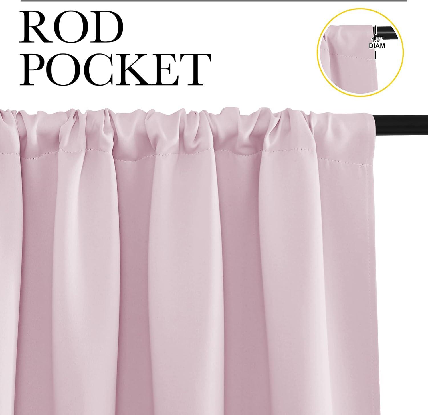 imageNICETOWN RV Blackout Curtains for Camper Windows Baby Pink 34quot x 36quot Set of 2 Kitchen Short Blackout Curtains ampamp Drapes Thermal Insulated Rod Pocket Window Treatment Draperies for Nursery