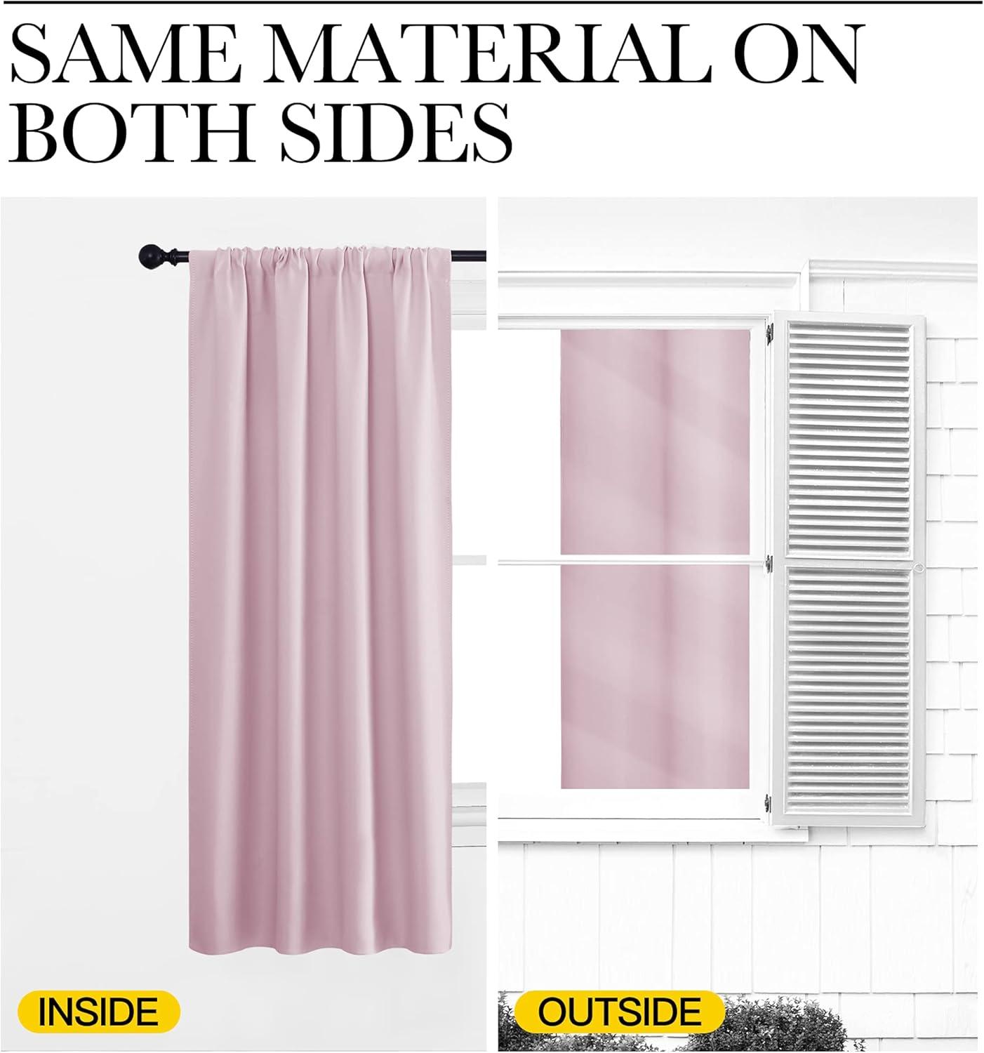 imageNICETOWN RV Blackout Curtains for Camper Windows Baby Pink 34quot x 36quot Set of 2 Kitchen Short Blackout Curtains ampamp Drapes Thermal Insulated Rod Pocket Window Treatment Draperies for Nursery