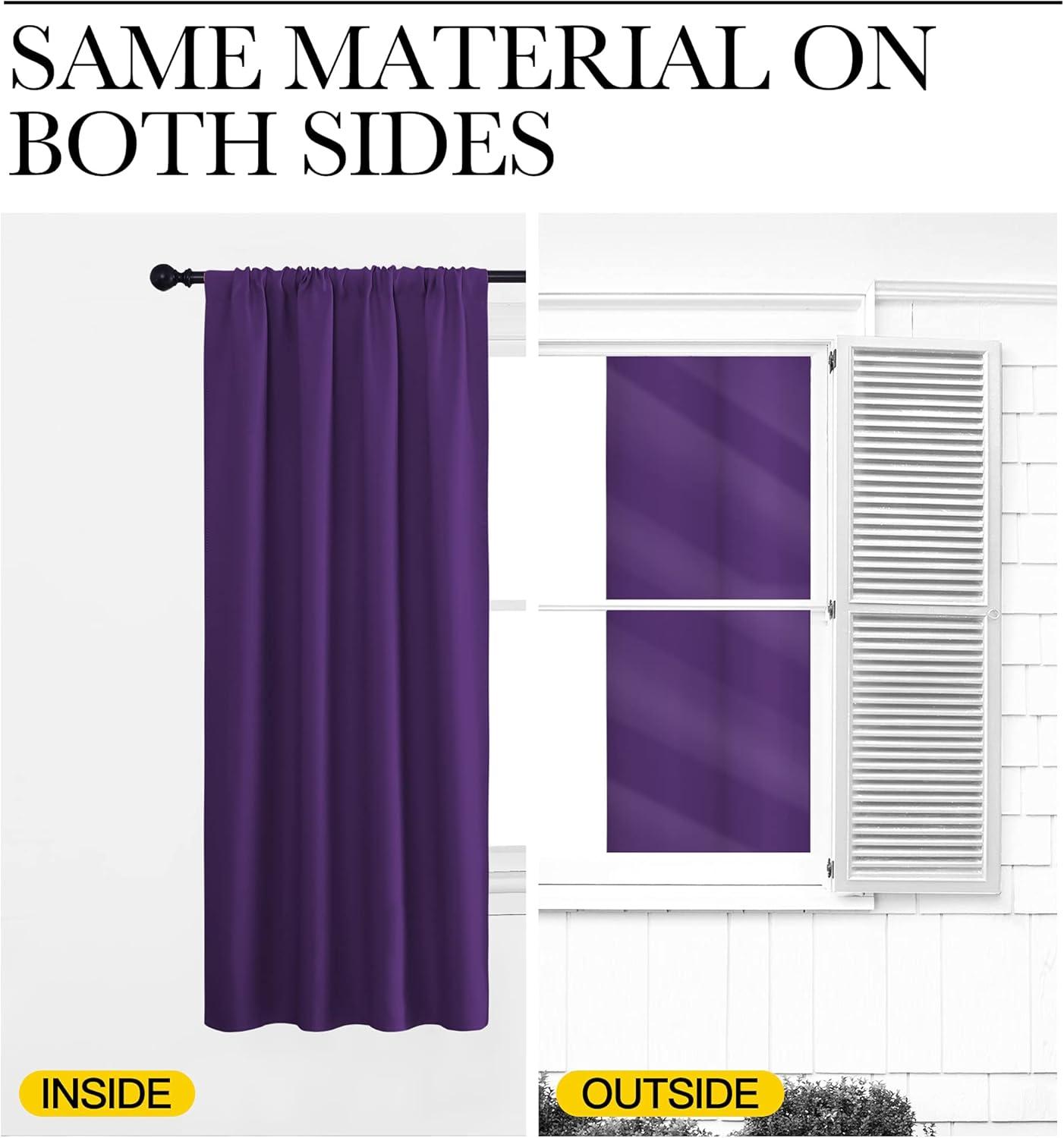 imageNICETOWN RV Blackout Curtains for Camper Windows Royal Purple 29quot Wide by 40quot Long 2 PCs Short Blackout Curtains ampamp Drapes Thermal Insulated Blackout Curtain Panels for Kids Room Play Room