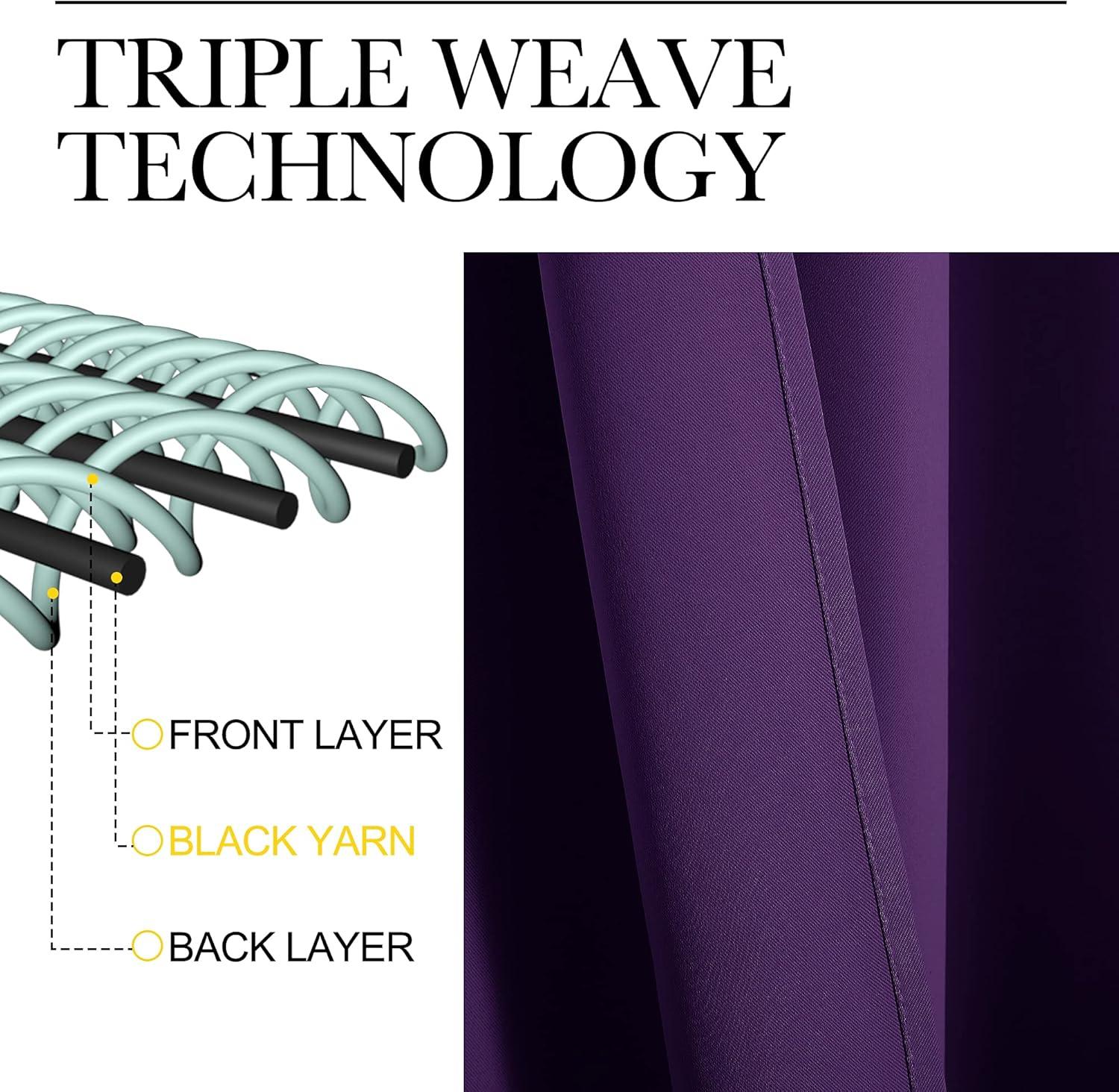 imageNICETOWN RV Blackout Curtains for Camper Windows Royal Purple 29quot Wide by 40quot Long 2 PCs Short Blackout Curtains ampamp Drapes Thermal Insulated Blackout Curtain Panels for Kids Room Play Room