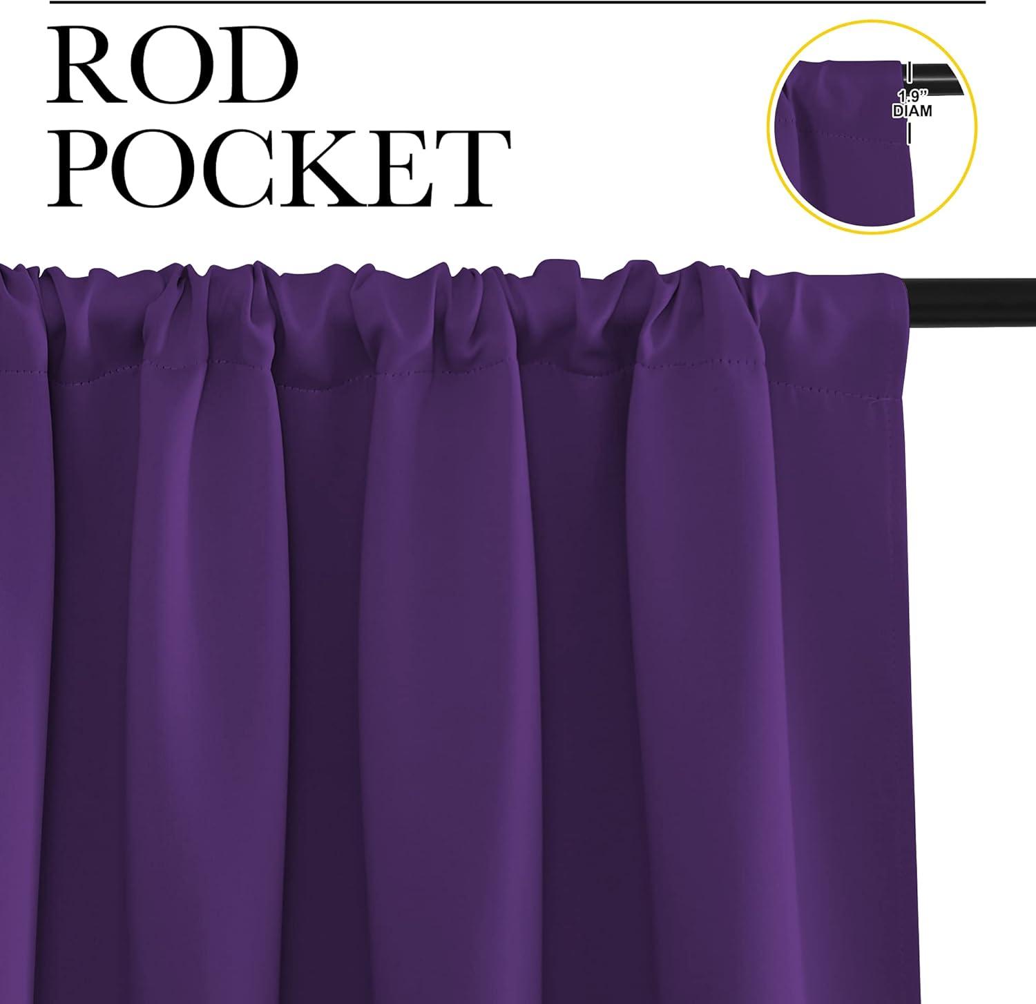 imageNICETOWN RV Blackout Curtains for Camper Windows Royal Purple 29quot Wide by 40quot Long 2 PCs Short Blackout Curtains ampamp Drapes Thermal Insulated Blackout Curtain Panels for Kids Room Play Room