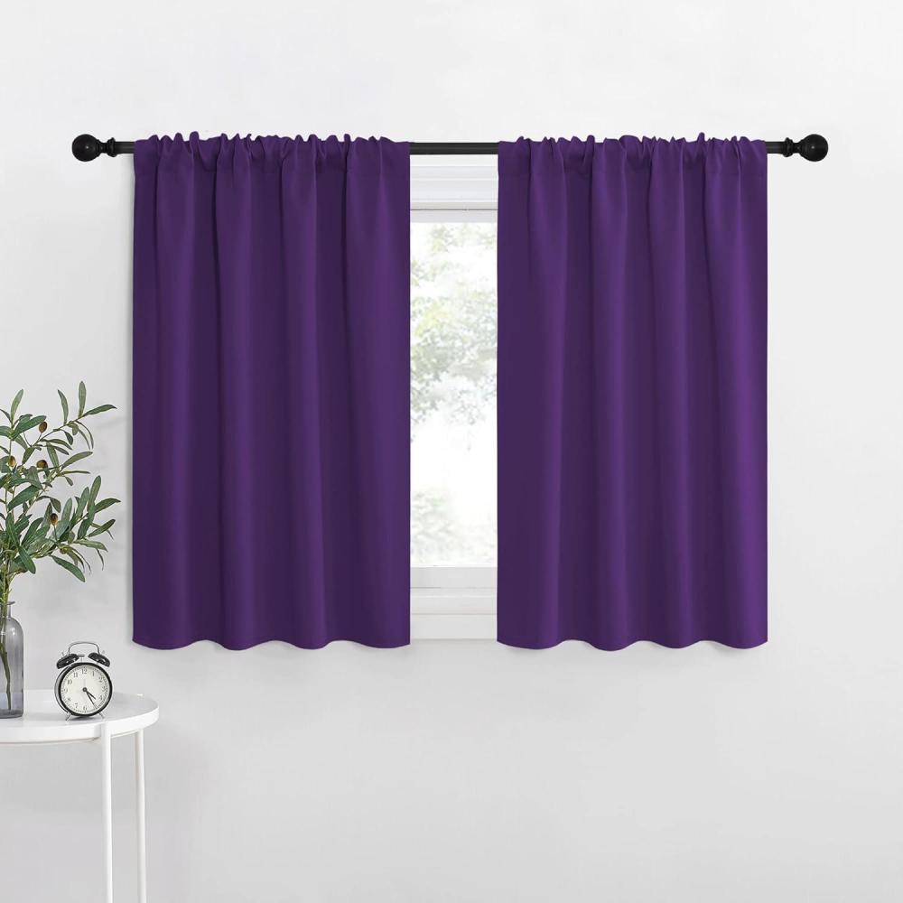 imageNICETOWN RV Blackout Curtains for Camper Windows Royal Purple 29quot Wide by 40quot Long 2 PCs Short Blackout Curtains ampamp Drapes Thermal Insulated Blackout Curtain Panels for Kids Room Play Room
