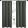 imageNICETOWN Bedroom Curtains Blackout Draperies  All Season Thermal Insulated Solid Rod Pocket Top Blackout CurtainsDrapes for Kids Room Dark Mallard 1 Pair 34 x 63 Inch