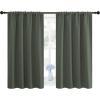 imageNICETOWN Bedroom Curtains Blackout Draperies  All Season Thermal Insulated Solid Rod Pocket Top Blackout CurtainsDrapes for Kids Room Dark Mallard 1 Pair 42 x 45 Inch