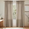 imageNICETOWN Linen Plaid Curtains 96 inches Long Grid Pattern Light Filtering Privacy Shade for Living Room Bedroom Farmhouse Rod Pocket Back Tab Semi Sheer Curtains 1 Pair Linen 52W x 96LGrid Pattern  Light Greige