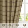imageNICETOWN Linen Plaid Curtains 96 inches Long Grid Pattern Light Filtering Privacy Shade for Living Room Bedroom Farmhouse Rod Pocket Back Tab Semi Sheer Curtains 1 Pair Linen 52W x 96LGrid Pattern  Linen
