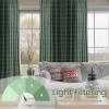 imageNICETOWN Linen Plaid Curtains 96 inches Long Grid Pattern Light Filtering Privacy Shade for Living Room Bedroom Farmhouse Rod Pocket Back Tab Semi Sheer Curtains 1 Pair Linen 52W x 96LDiagonal Check  Christmas Green
