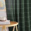 imageNICETOWN Linen Plaid Curtains 96 inches Long Grid Pattern Light Filtering Privacy Shade for Living Room Bedroom Farmhouse Rod Pocket Back Tab Semi Sheer Curtains 1 Pair Linen 52W x 96LDiagonal Check  Christmas Green