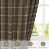 imageNICETOWN Linen Plaid Curtains 96 inches Long Grid Pattern Light Filtering Privacy Shade for Living Room Bedroom Farmhouse Rod Pocket Back Tab Semi Sheer Curtains 1 Pair Linen 52W x 96LGrid Pattern  Taupe