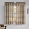 imageNICETOWN Linen Plaid Curtains 96 inches Long Grid Pattern Light Filtering Privacy Shade for Living Room Bedroom Farmhouse Rod Pocket Back Tab Semi Sheer Curtains 1 Pair Linen 52W x 96LGrid Pattern  Light Greige