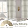 imageNICETOWN Linen Plaid Curtains 96 inches Long Grid Pattern Light Filtering Privacy Shade for Living Room Bedroom Farmhouse Rod Pocket Back Tab Semi Sheer Curtains 1 Pair Linen 52W x 96LDiagonal Check  White