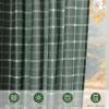imageNICETOWN Linen Plaid Curtains 96 inches Long Grid Pattern Light Filtering Privacy Shade for Living Room Bedroom Farmhouse Rod Pocket Back Tab Semi Sheer Curtains 1 Pair Linen 52W x 96LGrid Pattern  Christmas Green