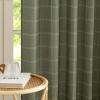 imageNICETOWN Linen Plaid Curtains 96 inches Long Grid Pattern Light Filtering Privacy Shade for Living Room Bedroom Farmhouse Rod Pocket Back Tab Semi Sheer Curtains 1 Pair Linen 52W x 96LDiagonal Check  Moss Green