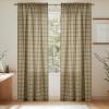 imageNICETOWN Linen Plaid Curtains 96 inches Long Grid Pattern Light Filtering Privacy Shade for Living Room Bedroom Farmhouse Rod Pocket Back Tab Semi Sheer Curtains 1 Pair Linen 52W x 96LGrid Pattern  Linen