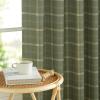 imageNICETOWN Linen Plaid Curtains 96 inches Long Grid Pattern Light Filtering Privacy Shade for Living Room Bedroom Farmhouse Rod Pocket Back Tab Semi Sheer Curtains 1 Pair Linen 52W x 96LGrid Pattern  Moss Green