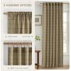 imageNICETOWN Linen Plaid Curtains 96 inches Long Grid Pattern Light Filtering Privacy Shade for Living Room Bedroom Farmhouse Rod Pocket Back Tab Semi Sheer Curtains 1 Pair Linen 52W x 96LDiagonal Check  Linen