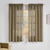 imageNICETOWN Linen Plaid Curtains 96 inches Long Grid Pattern Light Filtering Privacy Shade for Living Room Bedroom Farmhouse Rod Pocket Back Tab Semi Sheer Curtains 1 Pair Linen 52W x 96LDiagonal Check  Linen