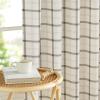 imageNICETOWN Linen Plaid Curtains 96 inches Long Grid Pattern Light Filtering Privacy Shade for Living Room Bedroom Farmhouse Rod Pocket Back Tab Semi Sheer Curtains 1 Pair Linen 52W x 96LGrid Pattern  White