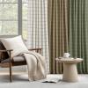 imageNICETOWN Linen Plaid Curtains 96 inches Long Grid Pattern Light Filtering Privacy Shade for Living Room Bedroom Farmhouse Rod Pocket Back Tab Semi Sheer Curtains 1 Pair Linen 52W x 96LDiagonal Check  Moss Green