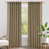 imageNICETOWN Linen Plaid Curtains 96 inches Long Grid Pattern Light Filtering Privacy Shade for Living Room Bedroom Farmhouse Rod Pocket Back Tab Semi Sheer Curtains 1 Pair Linen 52W x 96LDiagonal Check  Linen