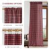 imageNICETOWN Linen Plaid Curtains 96 inches Long Grid Pattern Light Filtering Privacy Shade for Living Room Bedroom Farmhouse Rod Pocket Back Tab Semi Sheer Curtains 1 Pair Linen 52W x 96LGrid Pattern  Christmas Red