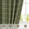 imageNICETOWN Linen Plaid Curtains 96 inches Long Grid Pattern Light Filtering Privacy Shade for Living Room Bedroom Farmhouse Rod Pocket Back Tab Semi Sheer Curtains 1 Pair Linen 52W x 96LGrid Pattern  Moss Green
