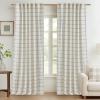 imageNICETOWN Linen Plaid Curtains 96 inches Long Grid Pattern Light Filtering Privacy Shade for Living Room Bedroom Farmhouse Rod Pocket Back Tab Semi Sheer Curtains 1 Pair Linen 52W x 96LDiagonal Check  White