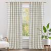 imageNICETOWN Linen Plaid Curtains 96 inches Long Grid Pattern Light Filtering Privacy Shade for Living Room Bedroom Farmhouse Rod Pocket Back Tab Semi Sheer Curtains 1 Pair Linen 52W x 96LDiagonal Check  White
