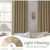 imageNICETOWN Linen Plaid Curtains 96 inches Long Grid Pattern Light Filtering Privacy Shade for Living Room Bedroom Farmhouse Rod Pocket Back Tab Semi Sheer Curtains 1 Pair Linen 52W x 96LDiagonal Check  Linen