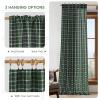 imageNICETOWN Linen Plaid Curtains 96 inches Long Grid Pattern Light Filtering Privacy Shade for Living Room Bedroom Farmhouse Rod Pocket Back Tab Semi Sheer Curtains 1 Pair Linen 52W x 96LGrid Pattern  Christmas Green