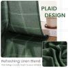 imageNICETOWN Linen Plaid Curtains 96 inches Long Grid Pattern Light Filtering Privacy Shade for Living Room Bedroom Farmhouse Rod Pocket Back Tab Semi Sheer Curtains 1 Pair Linen 52W x 96LDiagonal Check  Christmas Green