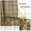 imageNICETOWN Linen Plaid Curtains 96 inches Long Grid Pattern Light Filtering Privacy Shade for Living Room Bedroom Farmhouse Rod Pocket Back Tab Semi Sheer Curtains 1 Pair Linen 52W x 96LGrid Pattern  Linen