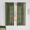 imageNICETOWN Linen Plaid Curtains 96 inches Long Grid Pattern Light Filtering Privacy Shade for Living Room Bedroom Farmhouse Rod Pocket Back Tab Semi Sheer Curtains 1 Pair Linen 52W x 96LDiagonal Check  Moss Green