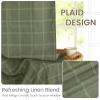 imageNICETOWN Linen Plaid Curtains 96 inches Long Grid Pattern Light Filtering Privacy Shade for Living Room Bedroom Farmhouse Rod Pocket Back Tab Semi Sheer Curtains 1 Pair Linen 52W x 96LDiagonal Check  Moss Green