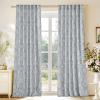 imageNICETOWN Linen Plaid Curtains 96 inches Long Grid Pattern Light Filtering Privacy Shade for Living Room Bedroom Farmhouse Rod Pocket Back Tab Semi Sheer Curtains 1 Pair Linen 52W x 96LBrown on Greyish White