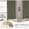 imageNICETOWN Linen Plaid Curtains 96 inches Long Grid Pattern Light Filtering Privacy Shade for Living Room Bedroom Farmhouse Rod Pocket Back Tab Semi Sheer Curtains 1 Pair Linen 52W x 96LDiagonal Check  Moss Green