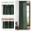 imageNICETOWN Linen Plaid Curtains 96 inches Long Grid Pattern Light Filtering Privacy Shade for Living Room Bedroom Farmhouse Rod Pocket Back Tab Semi Sheer Curtains 1 Pair Linen 52W x 96LDiagonal Check  Christmas Green