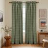 imageNICETOWN Linen Plaid Curtains 96 inches Long Grid Pattern Light Filtering Privacy Shade for Living Room Bedroom Farmhouse Rod Pocket Back Tab Semi Sheer Curtains 1 Pair Linen 52W x 96LDiagonal Check  Moss Green
