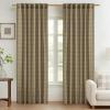 imageNICETOWN Linen Plaid Curtains 96 inches Long Grid Pattern Light Filtering Privacy Shade for Living Room Bedroom Farmhouse Rod Pocket Back Tab Semi Sheer Curtains 1 Pair Linen 52W x 96LDiagonal Check  Linen