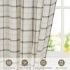 imageNICETOWN Linen Plaid Curtains 96 inches Long Grid Pattern Light Filtering Privacy Shade for Living Room Bedroom Farmhouse Rod Pocket Back Tab Semi Sheer Curtains 1 Pair Linen 52W x 96LGrid Pattern  White