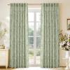 imageNICETOWN Linen Plaid Curtains 96 inches Long Grid Pattern Light Filtering Privacy Shade for Living Room Bedroom Farmhouse Rod Pocket Back Tab Semi Sheer Curtains 1 Pair Linen 52W x 96LSage Green on Greyish White
