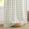 imageNICETOWN Linen Plaid Curtains 96 inches Long Grid Pattern Light Filtering Privacy Shade for Living Room Bedroom Farmhouse Rod Pocket Back Tab Semi Sheer Curtains 1 Pair Linen 52W x 96LDiagonal Check  White