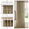 imageNICETOWN Linen Plaid Curtains 96 inches Long Grid Pattern Light Filtering Privacy Shade for Living Room Bedroom Farmhouse Rod Pocket Back Tab Semi Sheer Curtains 1 Pair Linen 52W x 96LGrid Pattern  Linen