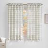 imageNICETOWN Linen Plaid Curtains 96 inches Long Grid Pattern Light Filtering Privacy Shade for Living Room Bedroom Farmhouse Rod Pocket Back Tab Semi Sheer Curtains 1 Pair Linen 52W x 96LDiagonal Check  White