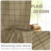 imageNICETOWN Linen Plaid Curtains 96 inches Long Grid Pattern Light Filtering Privacy Shade for Living Room Bedroom Farmhouse Rod Pocket Back Tab Semi Sheer Curtains 1 Pair Linen 52W x 96LDiagonal Check  Linen