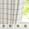 imageNICETOWN Linen Plaid Curtains 96 inches Long Grid Pattern Light Filtering Privacy Shade for Living Room Bedroom Farmhouse Rod Pocket Back Tab Semi Sheer Curtains 1 Pair Linen 52W x 96LDiagonal Check  White
