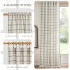 imageNICETOWN Linen Plaid Curtains 96 inches Long Grid Pattern Light Filtering Privacy Shade for Living Room Bedroom Farmhouse Rod Pocket Back Tab Semi Sheer Curtains 1 Pair Linen 52W x 96LGrid Pattern  White