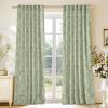 imageNICETOWN Linen Plaid Curtains 96 inches Long Grid Pattern Light Filtering Privacy Shade for Living Room Bedroom Farmhouse Rod Pocket Back Tab Semi Sheer Curtains 1 Pair Linen 52W x 96LSage Green on Greyish White
